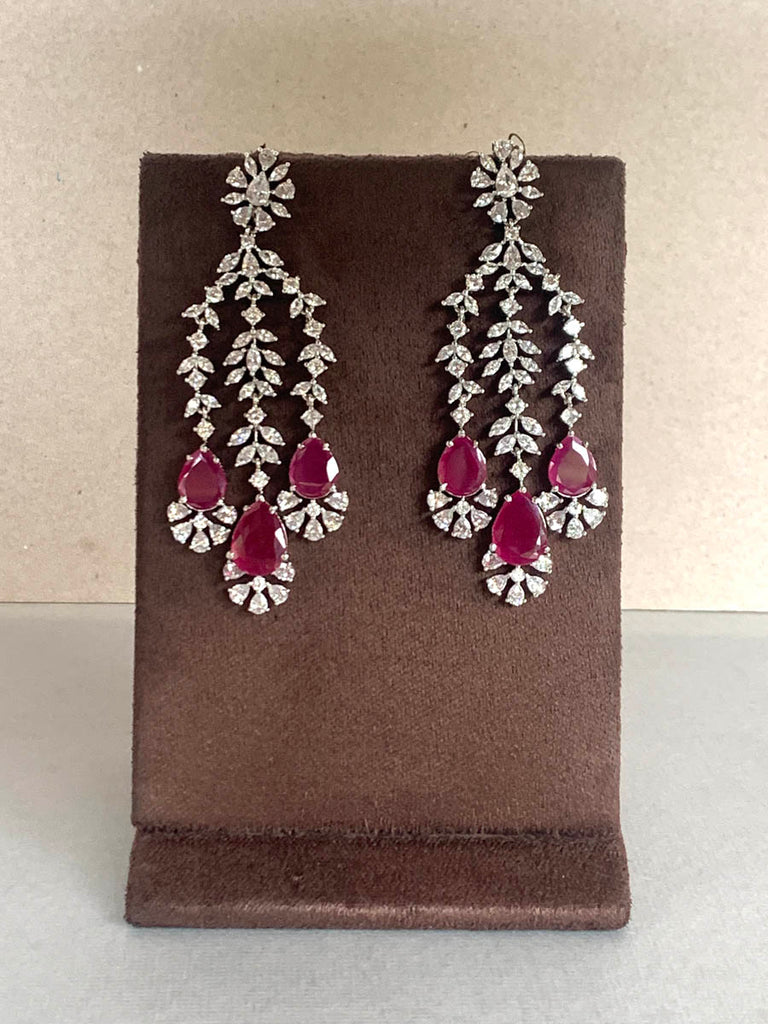 DE515 Ruby Diamond Earrings