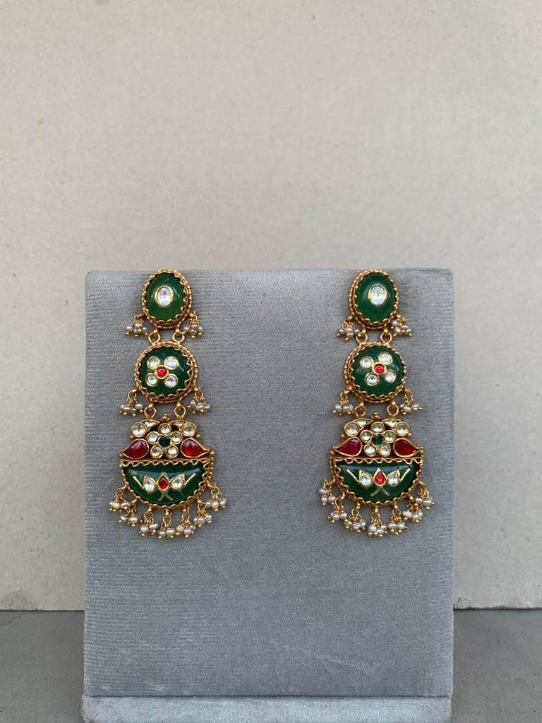 AA567 Rambaugh Stone Inlay Earrings