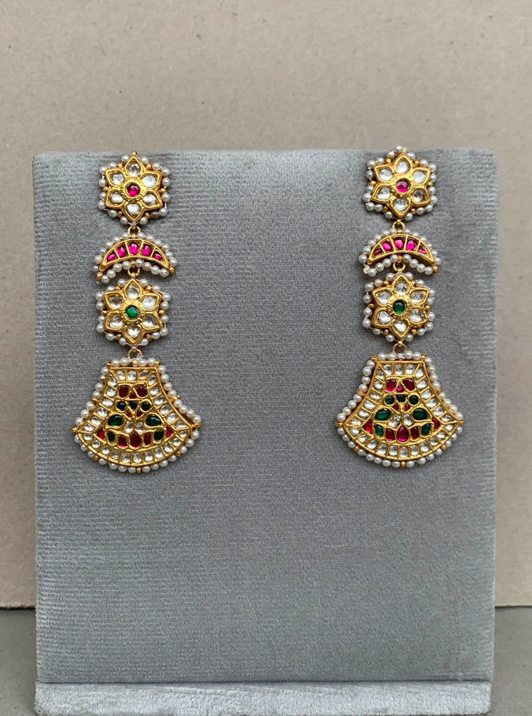 AE654 Rambagh Antique Earrings{Multi}