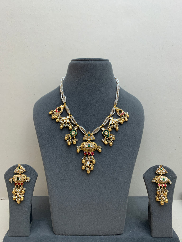 C1733 Kaliganthi Tassel Dodi Jadau Set