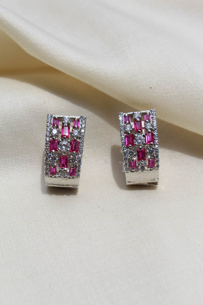 CL938 RUBY Diamond Earrings (92.5 silver)