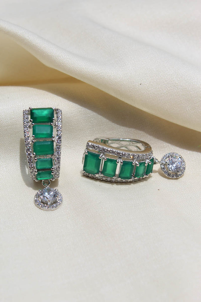 CL661 Green Diamond Earrings