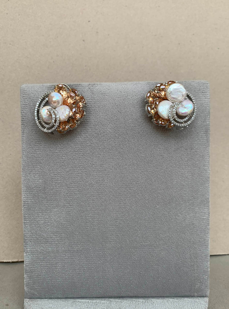 DE684 Topaz Diamond Earrings