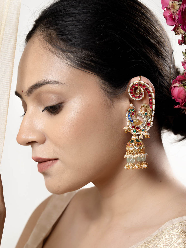 TN459 Jadau Jhumka Earrings