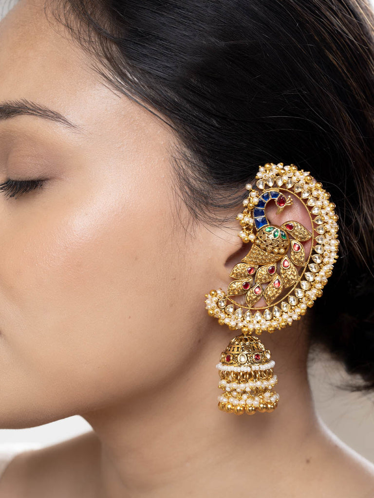 HG13 Jadau Jhumka Earrings