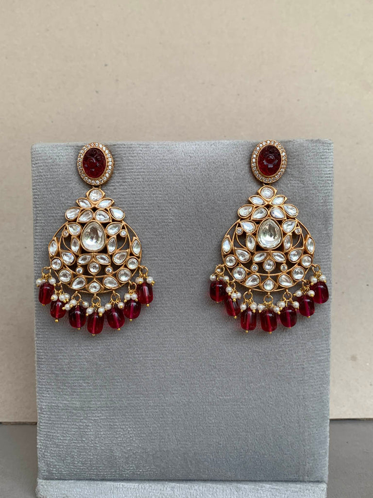 EE484 RED Indo Western Earrings