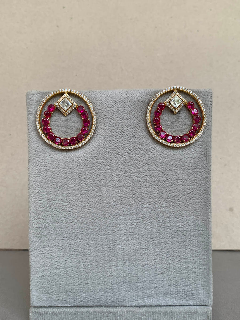 EE565  RUBY Indo Western Earrings