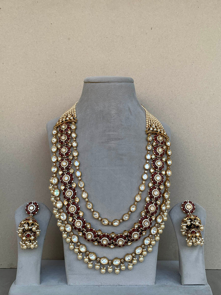 EN691 Red Long Indo Western Uncut Set