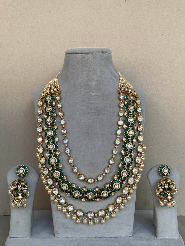 EN691 Green Long Indo Western Uncut Set