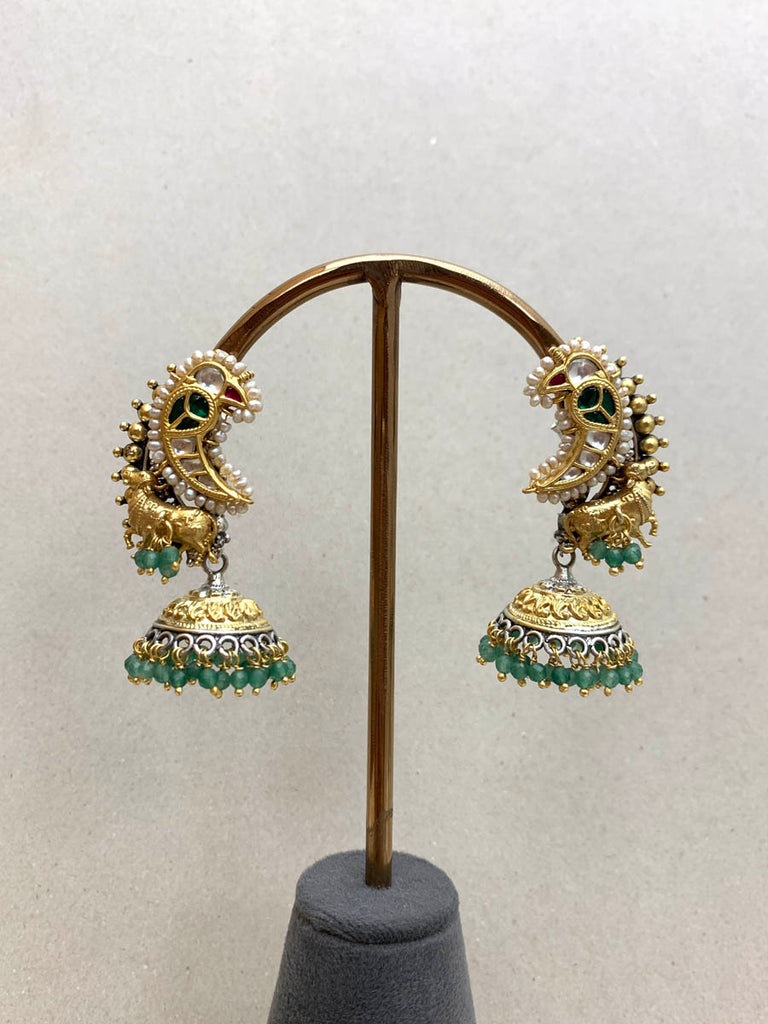 FE50  Maahru Silver Jhumka