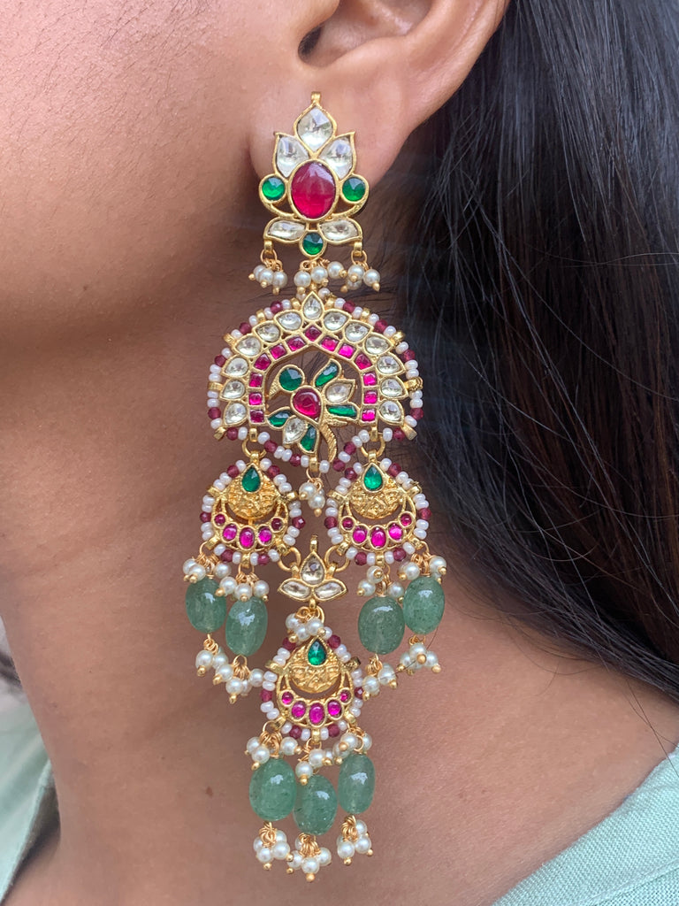 ME457 Multi Jadau Earrings