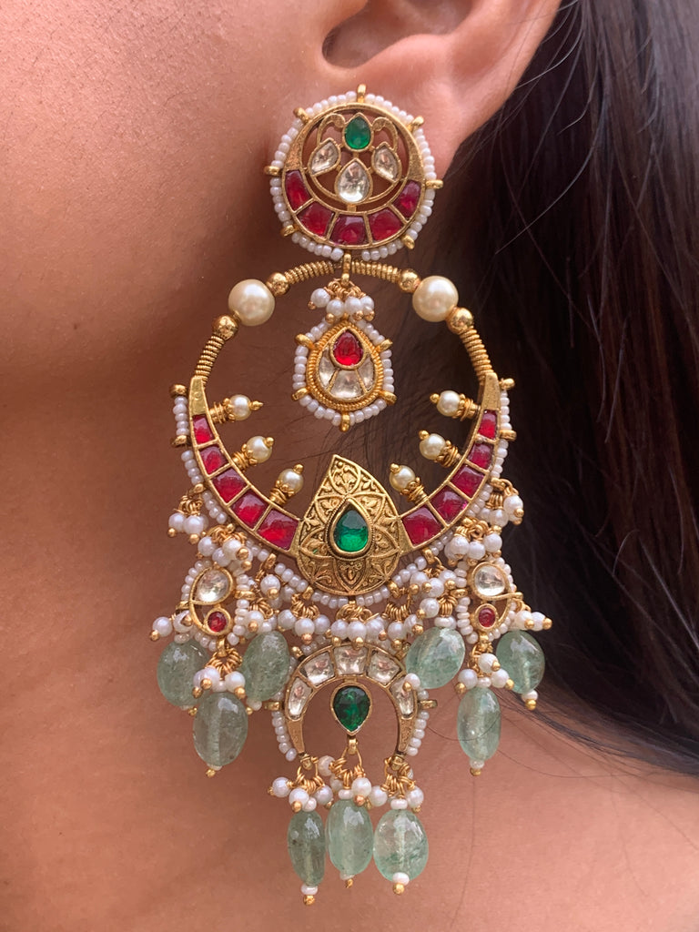 Tn530 Multi Jadau Earrings