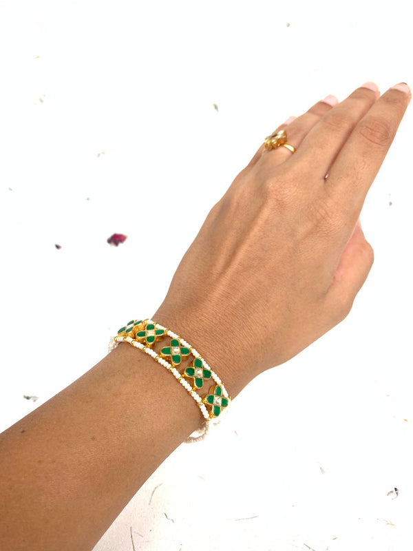 MB494 GREEN Jadau Bracelet