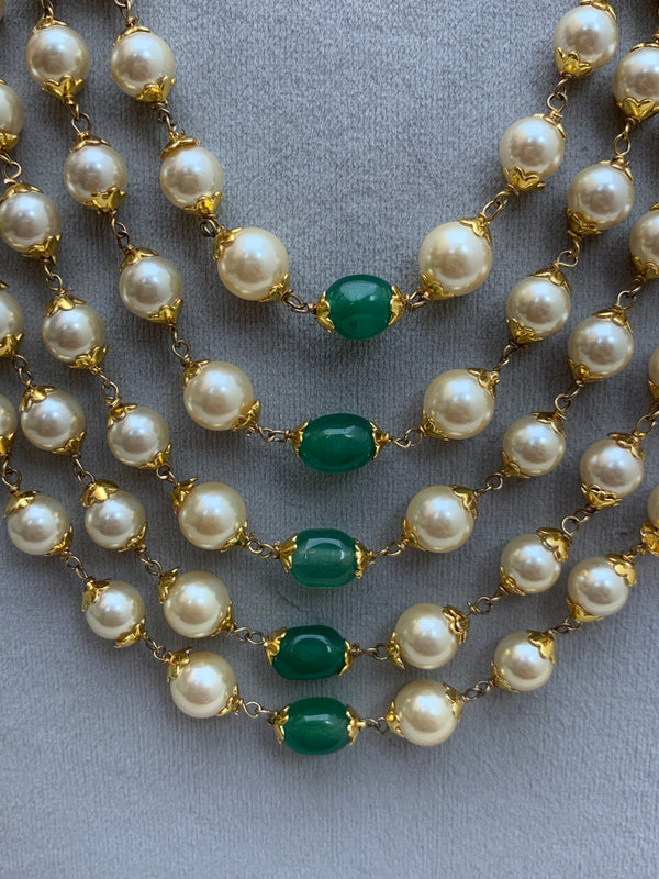 ML302 Green Pearl  Mala