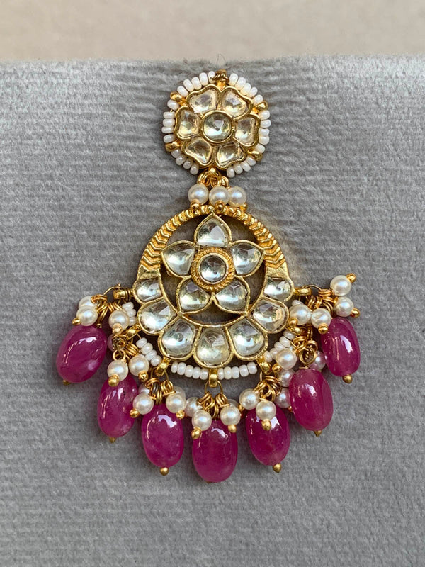 TN007 Ruby Jadau Earrings