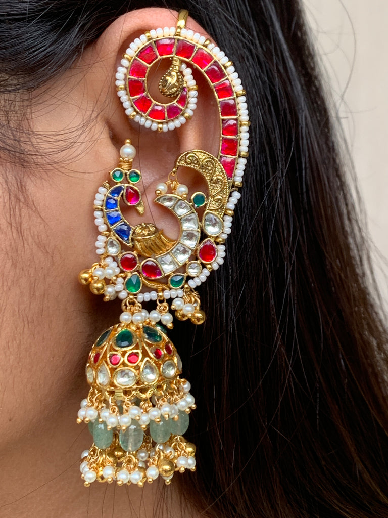 TN459 Jadau Jhumka Earrings