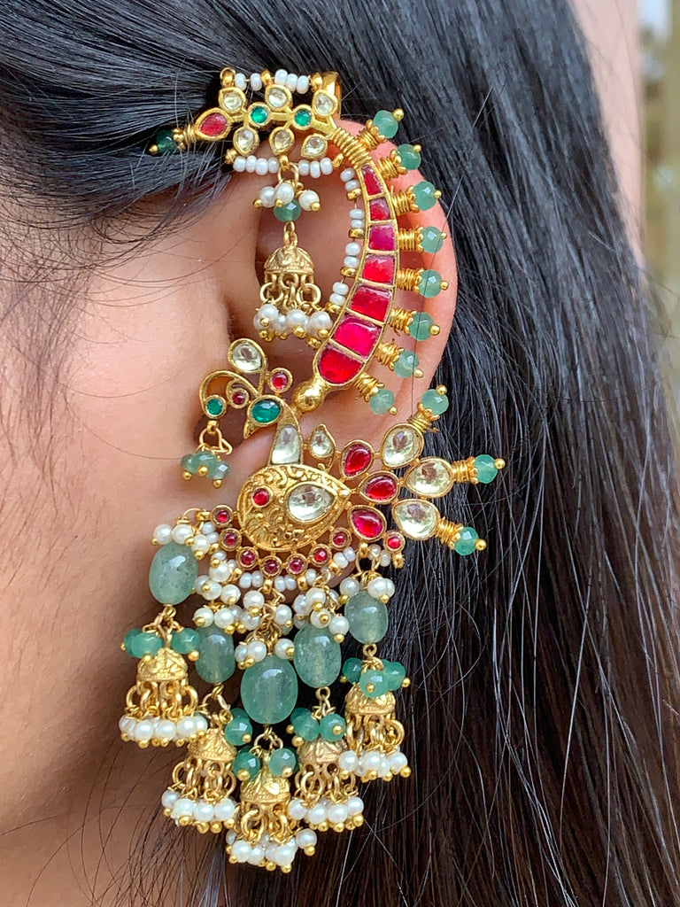 RH719 Jadau Jhumka Earrings