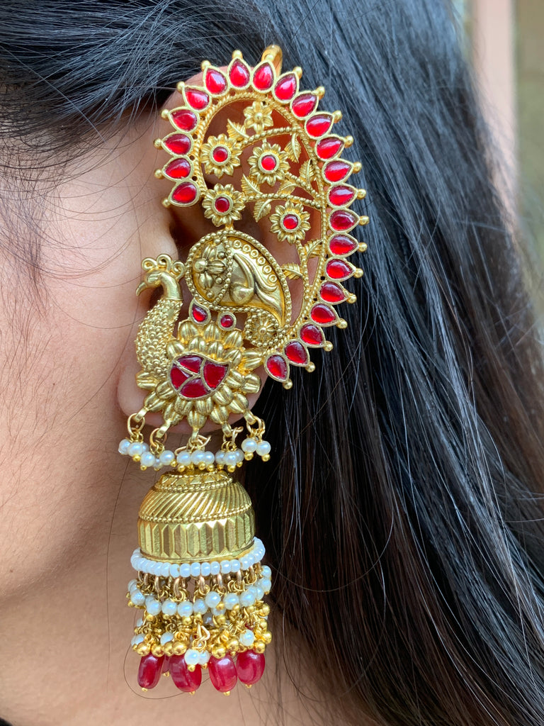 RH720 Jadau Jhumka Earrings