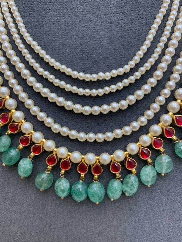 MM1958  Long Jadau Necklace