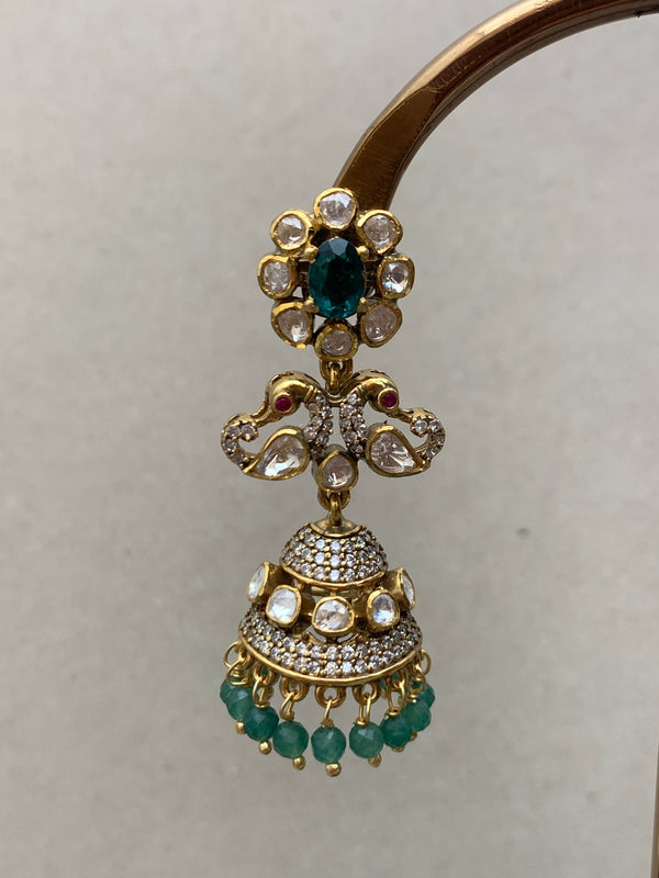 UE318  Moissanite Jhumkhas
