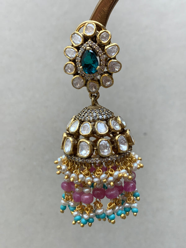 UE338  Moissanite Jhumkhas