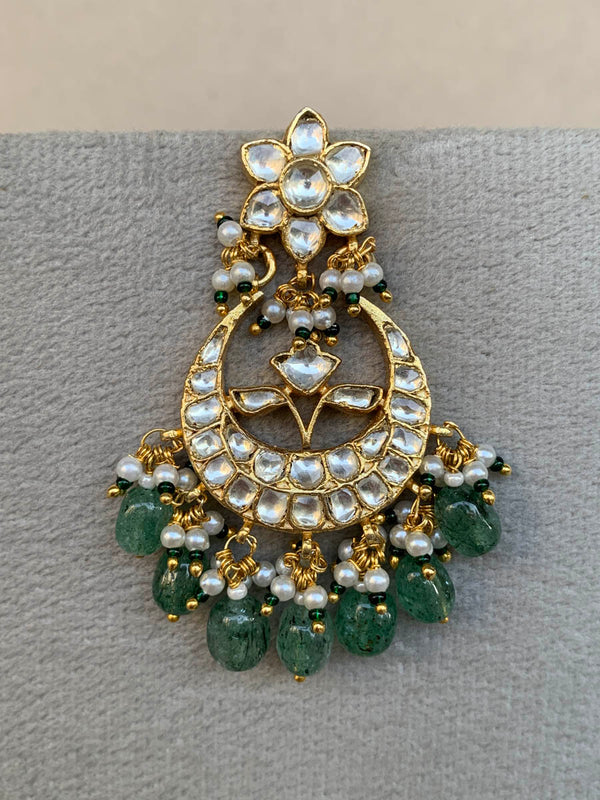 TN376 White Jadau Earrings