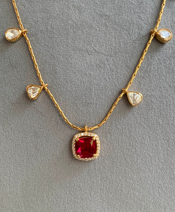 ZM332 Ruby Moissanite Set