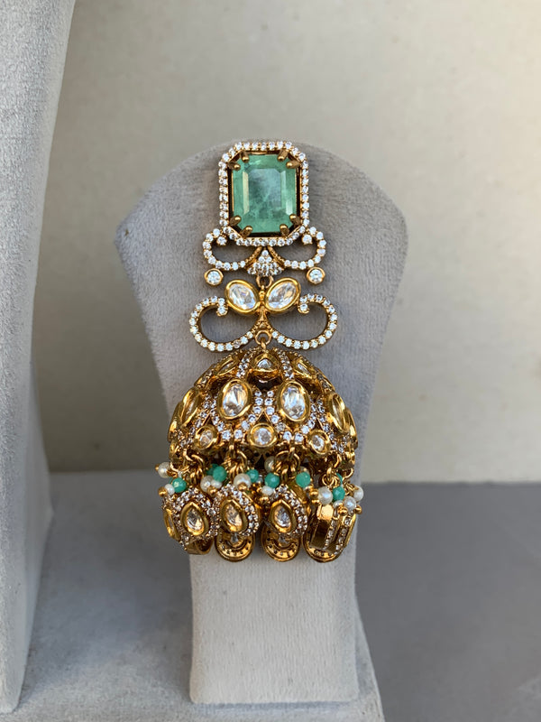 EN1075 Bridal Indo Western Uncut Set with Mangtika