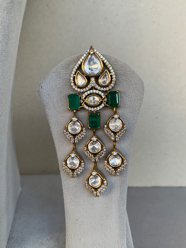 EN1108 Bridal Indo Western Uncut Set with Mangtika