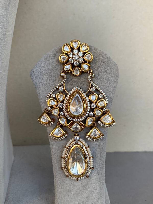 EN908 Bridal Indo Western Uncut Set with Mangtika