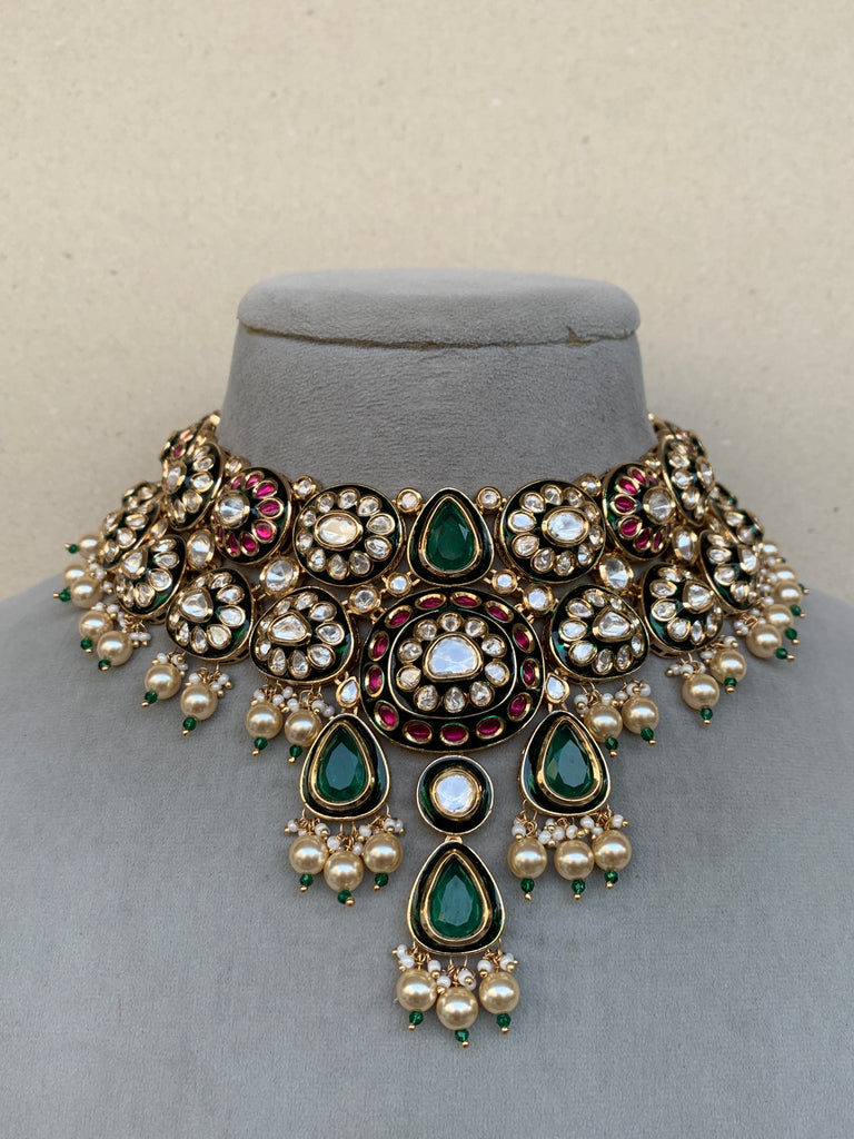 EN1109 Bridal Indo Western Uncut Set with Mangtika