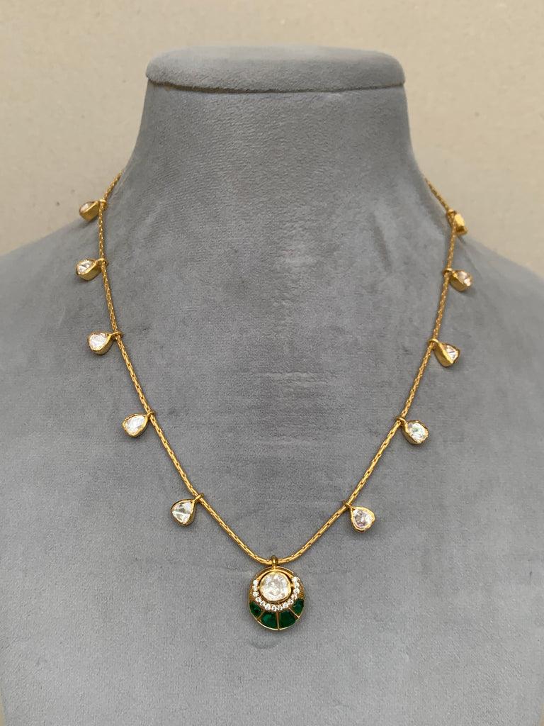 US89 Green Moissanite Set with Earrings