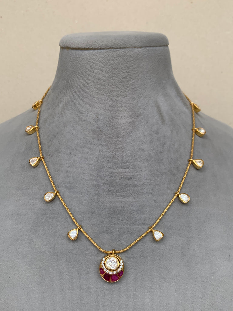 US89 Ruby Moissanite Set with Earrings