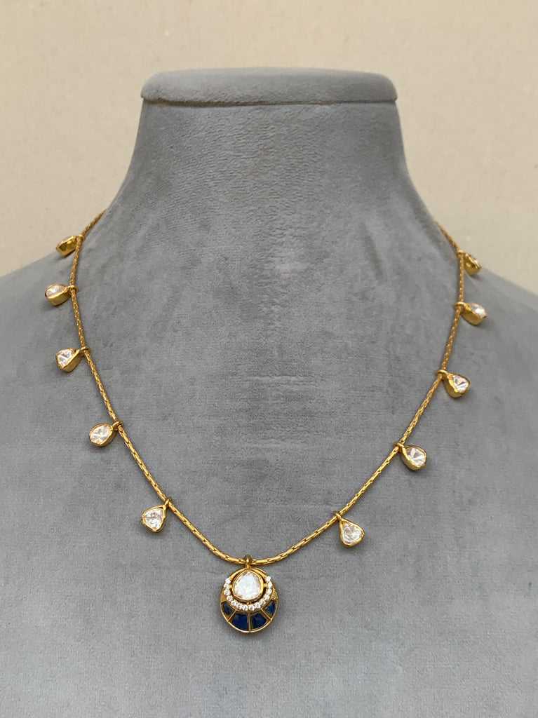 US89 Blue Moissanite Set with Earrings