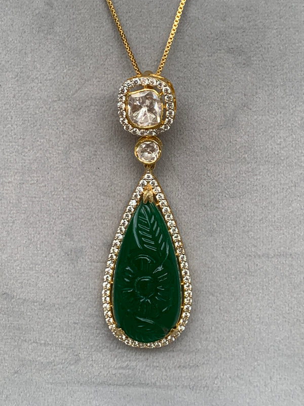 Z1009 Moissanite Pendent Set with Earrings