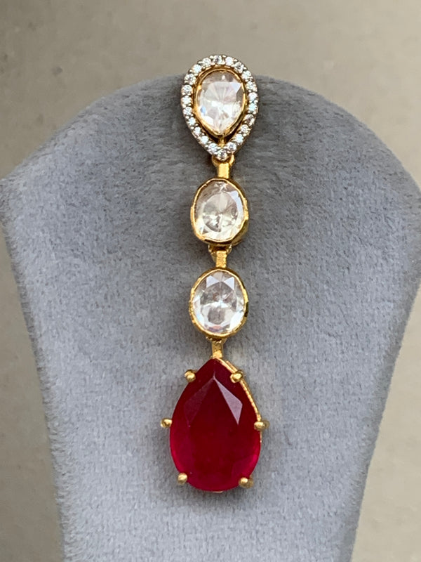 US71 Ruby Moissanite Set with Earrings