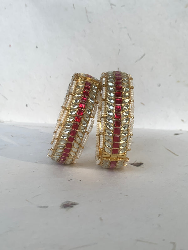 MB907 Red Jadau Bangle