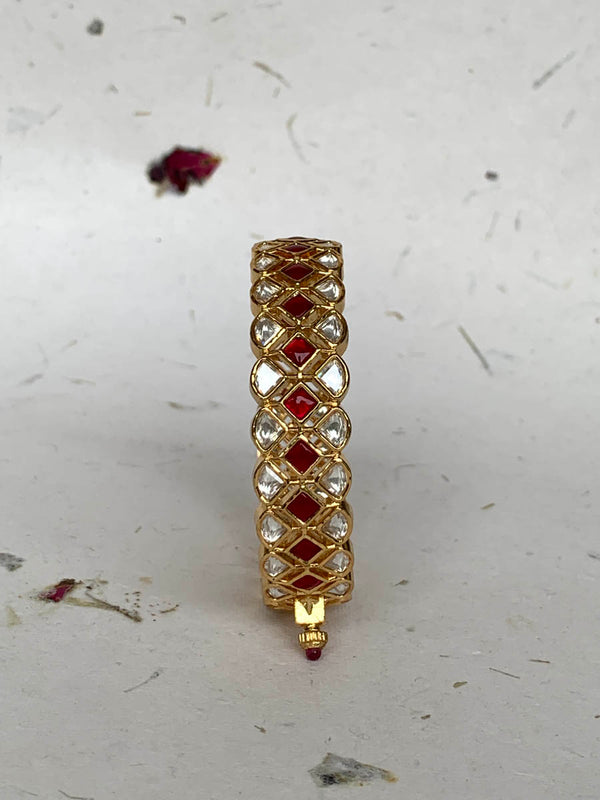 KB014 Red  Kundan KADA {SINGLE PCS}