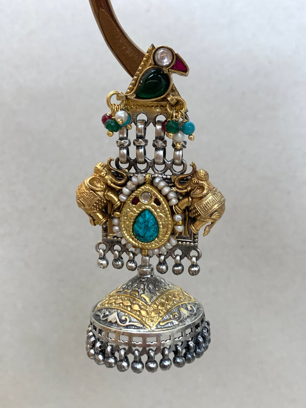 E1963 Maahru Silver Jhumka