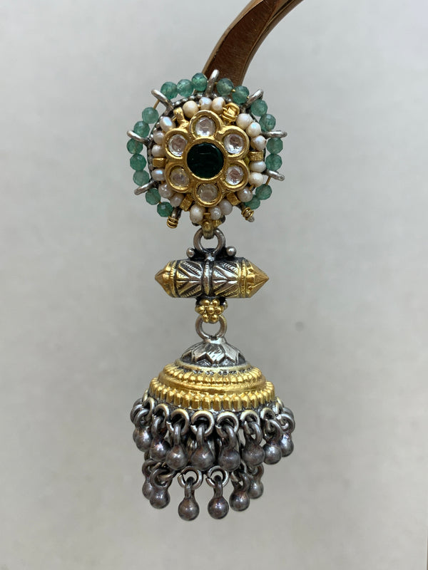 E1954 Maahru Silver Jhumka