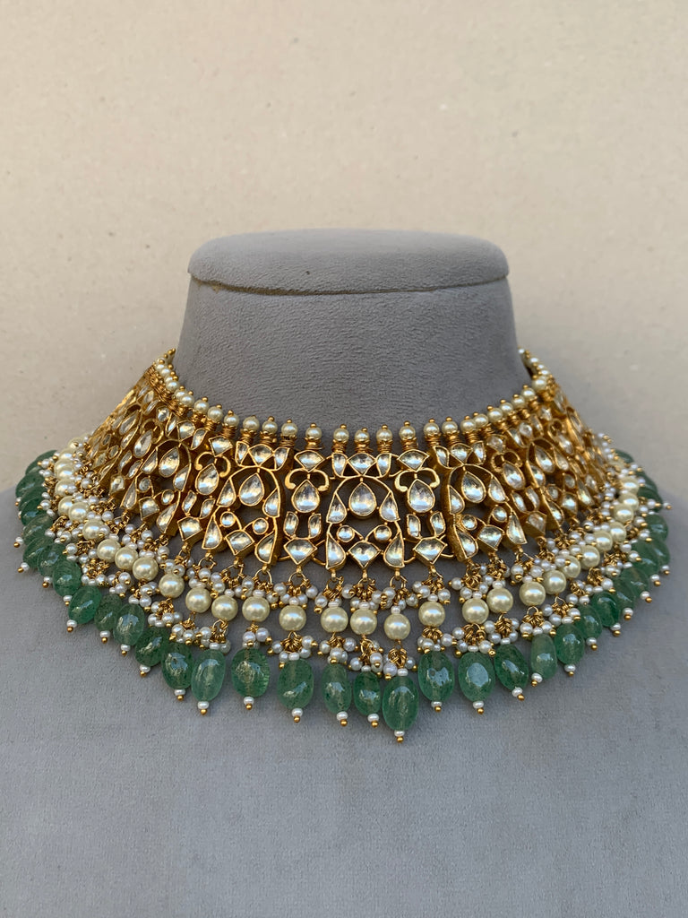 MM776 White Bridal Jadau Set