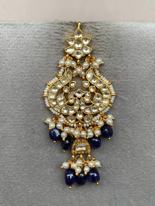 TN113 Blue White Jadau Earrings