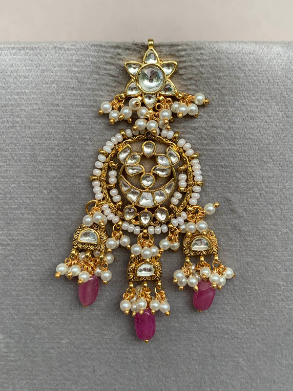 TN117 Pink Jadau Earrings