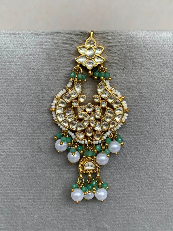 TN113  White Jadau Earrings