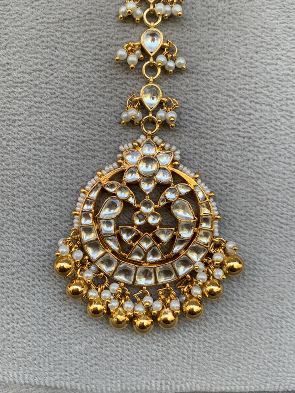 KK882W White Jadau Mangtikka