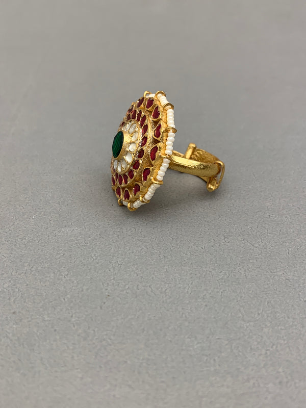 JV701 Antique Jadau Ring