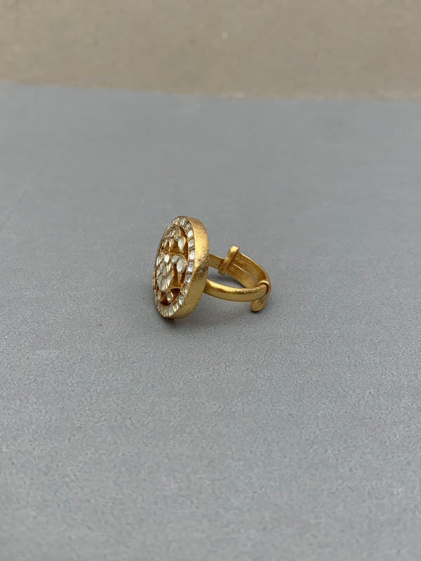 JV580W Antique Jadau Ring