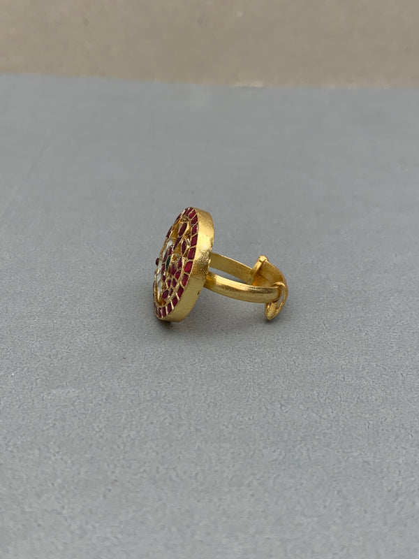 JV580R Antique Jadau Ring