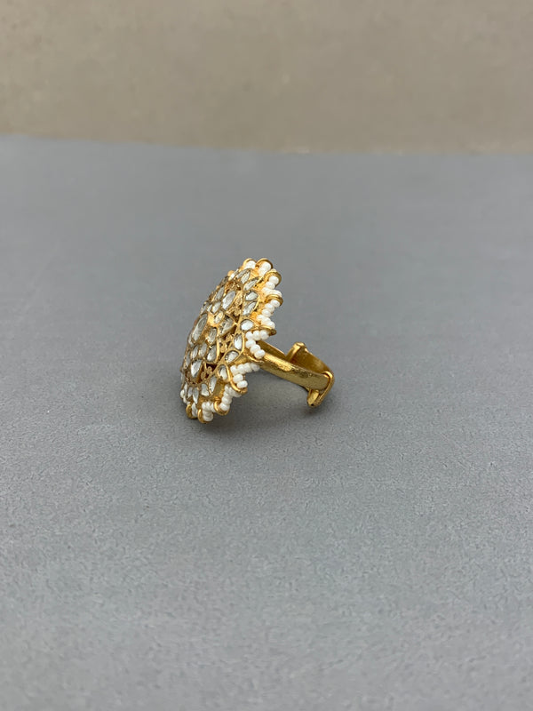JV697W Antique Jadau Ring