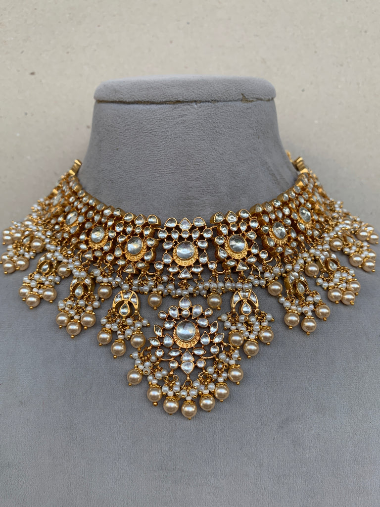 MM1857W White Bridal Jadau Set